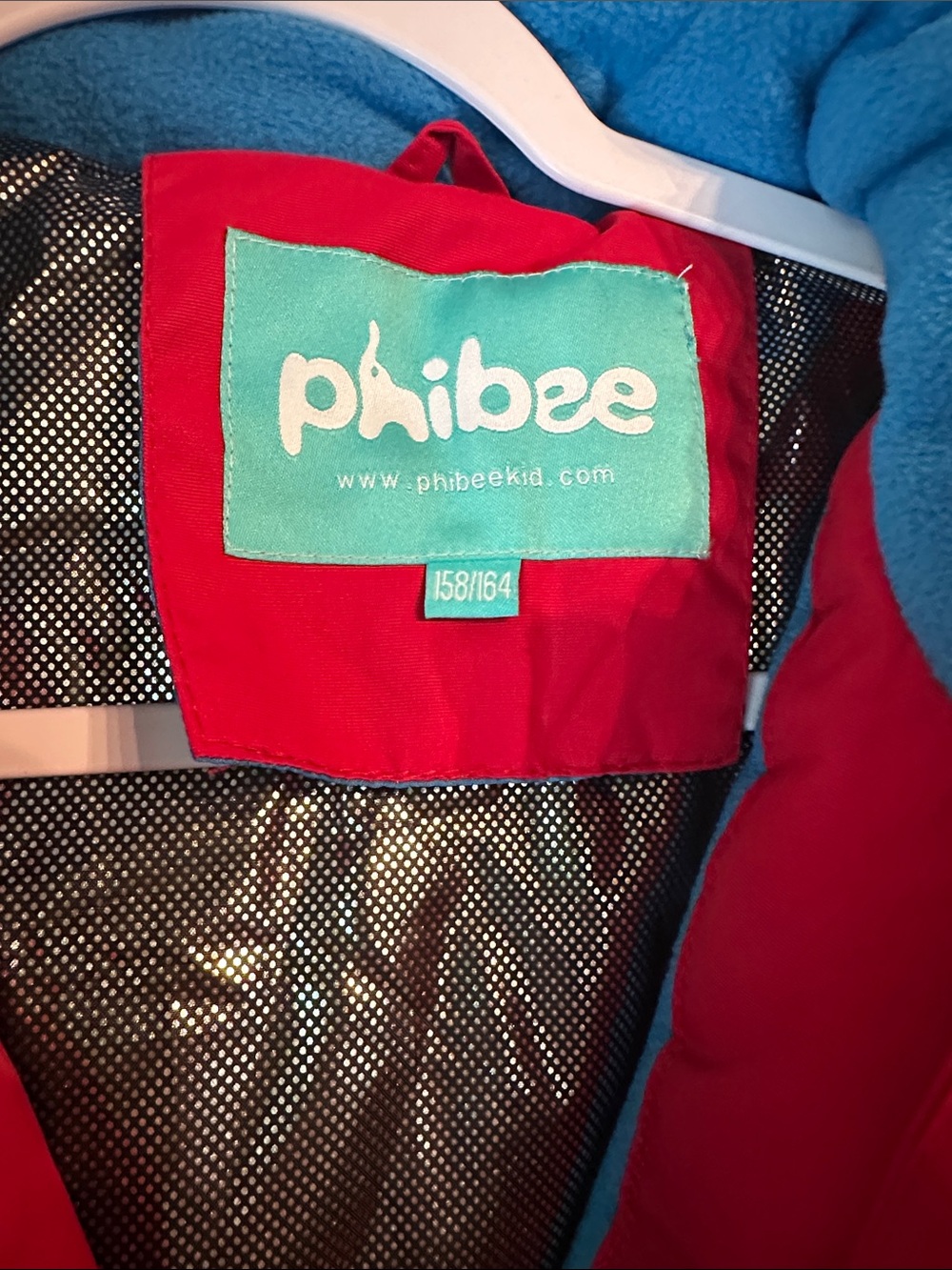 Phibee Kids Waterproof Ski Jacket Winter Snow coat Red/Blue size 14 (EU 158-164) - Picture 2 of 16